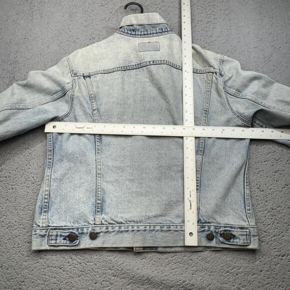 VINTAGE Levis Jacket Mens 39 Small Medium Blue Trucker Denim Acid Washed 80s USA - Picture 10 of 12